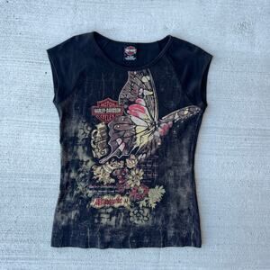Y2k Harley Davidson Graphic Tee